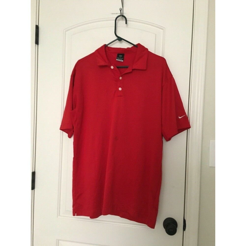 Nike Sphere Dry Men's Red Short Sleeve Polo Shirt Active Wear Size XL